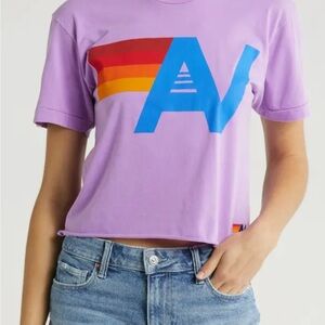 Aviator Nation Purple Tee with Yellow Accent
